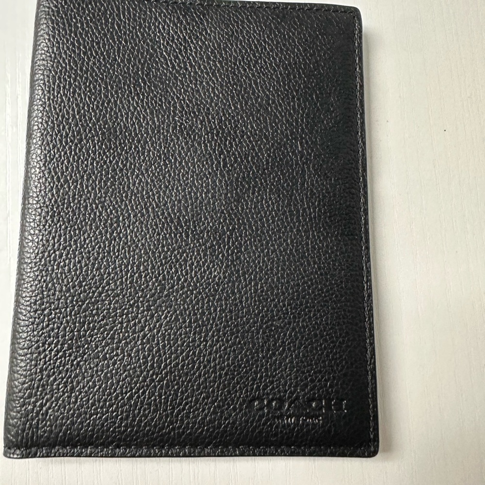 Coach Pebbled Black Leather Wallet